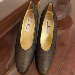 Black and Gold 2-1/2” heels by Saks Fifth Avenue